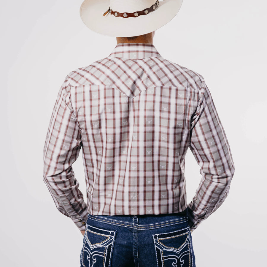 Camisa Rodeo West Estampada Blanco/Gris 037