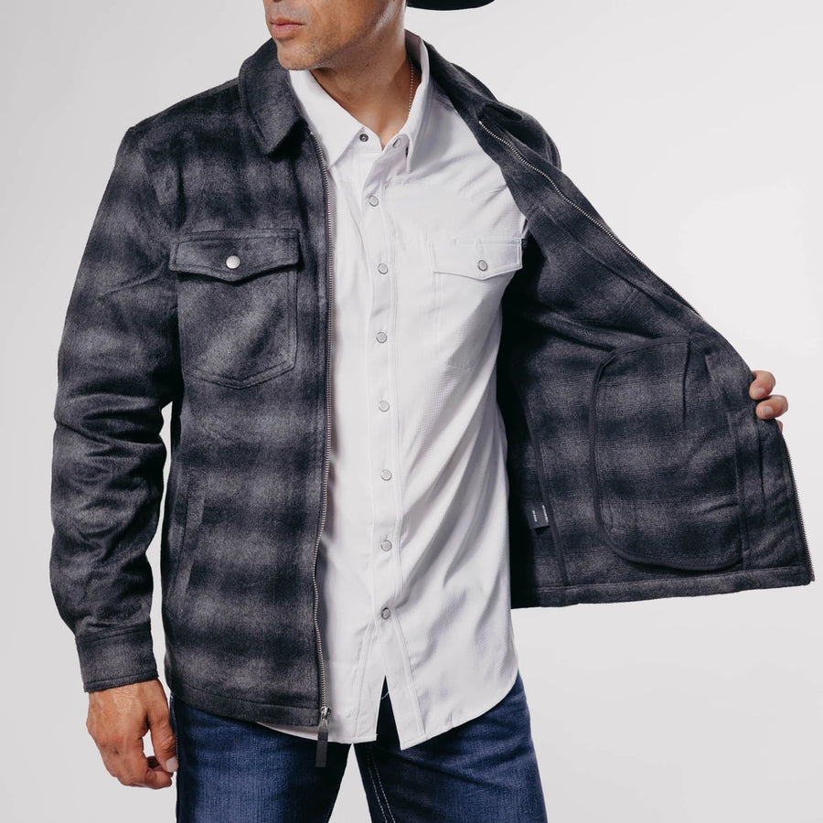 Camisola Rock&Roll Cuadros Negro/Gris Zipper 023
