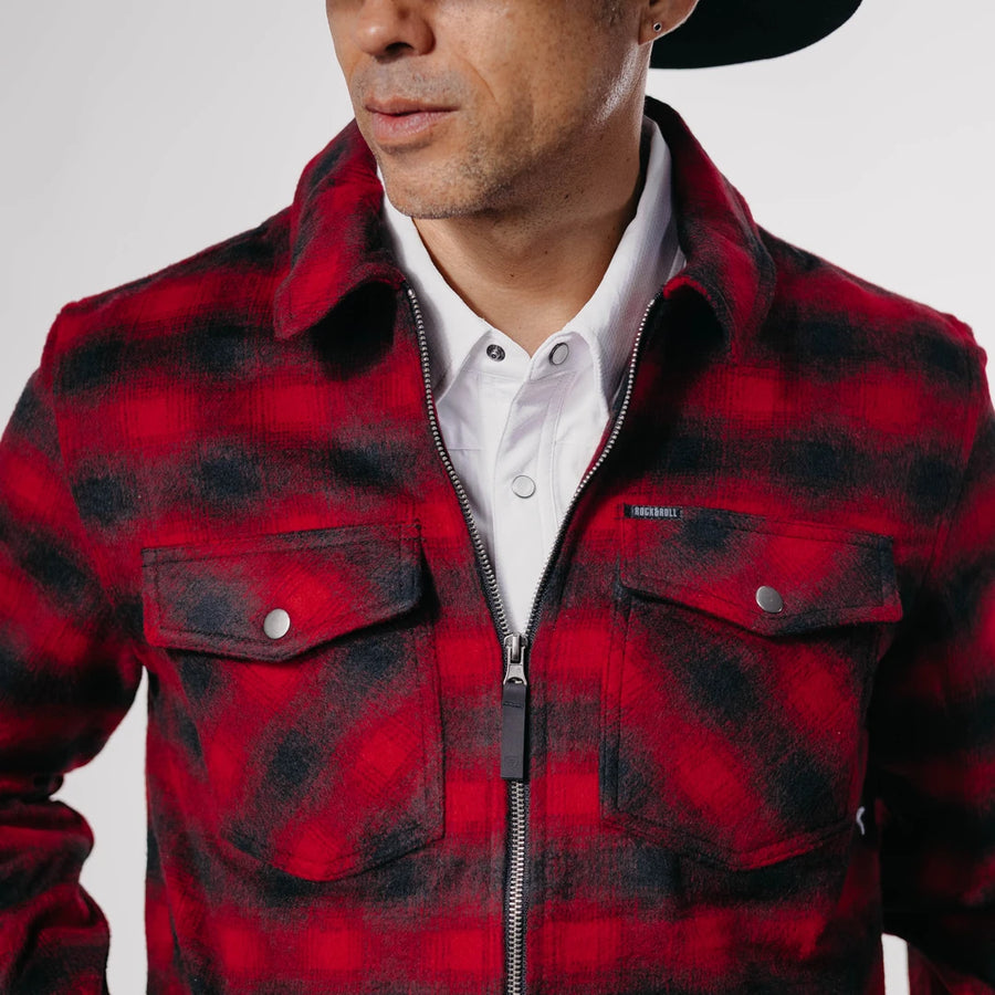 Camisola Rock&Roll Cuadros Rojo/Negro Zipper 022
