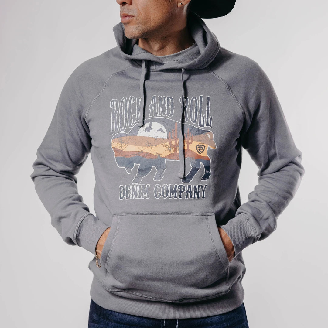 Hoodie Rock&Roll Graphic Bufalo Gris 043