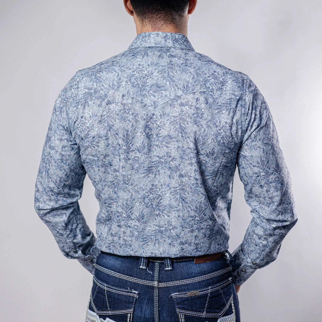 Camisa 1800W Est Flor Azul 020