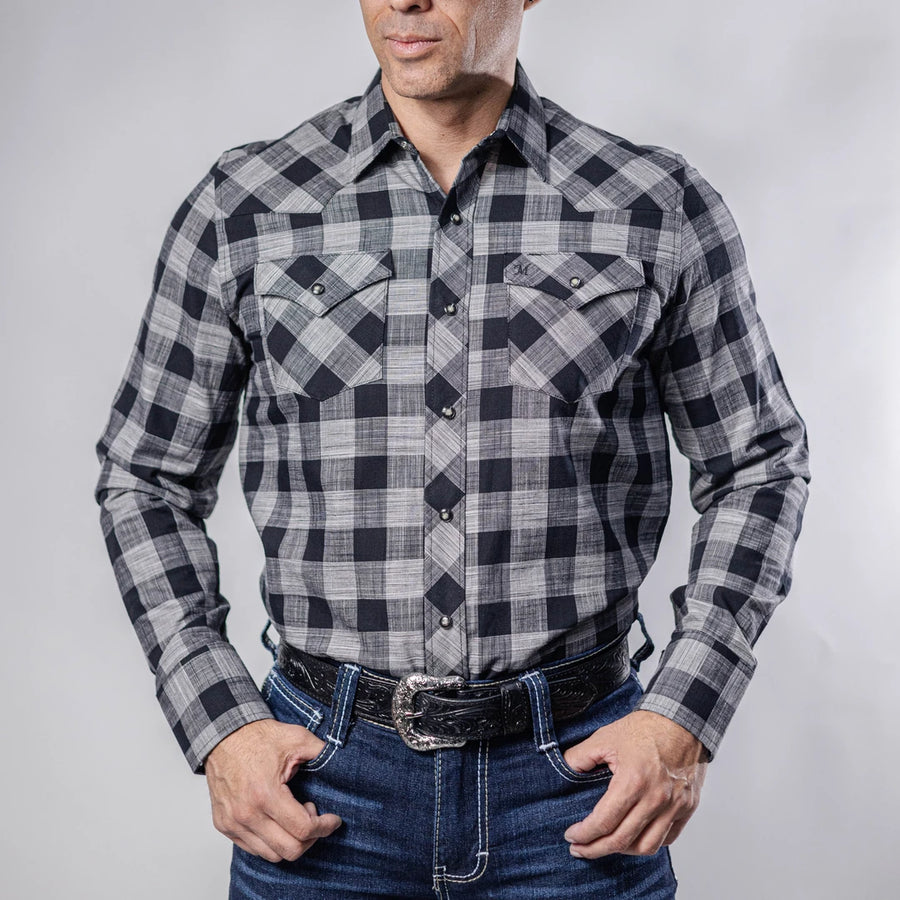 Camisa 1800 West Cuadros Gris/Negro 023