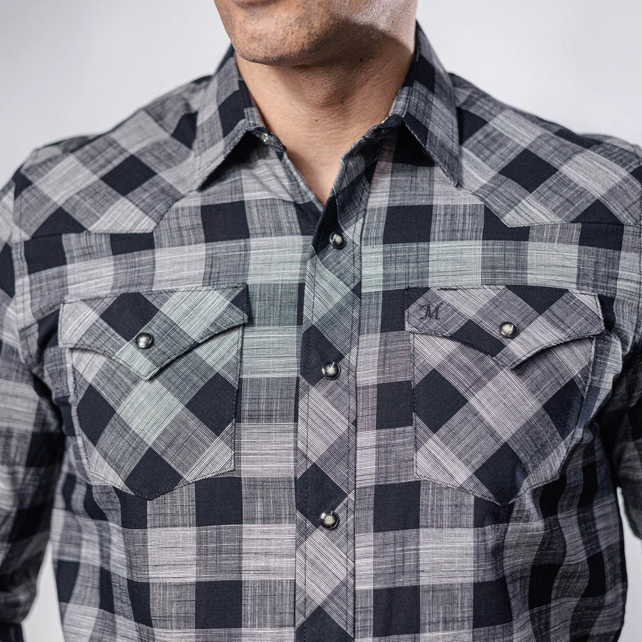 Camisa 1800 West Cuadros Gris/Negro 023