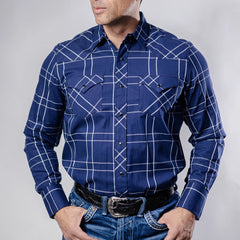 Camisa 1800 West Cuadros Azul/Blanco 027