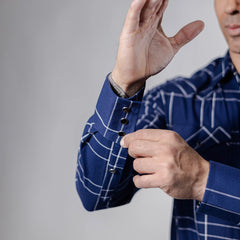 Camisa 1800 West Cuadros Azul/Blanco 027