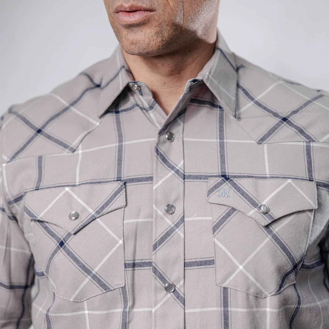 Camisa 1800 West Cuadros Gris/Negro 028