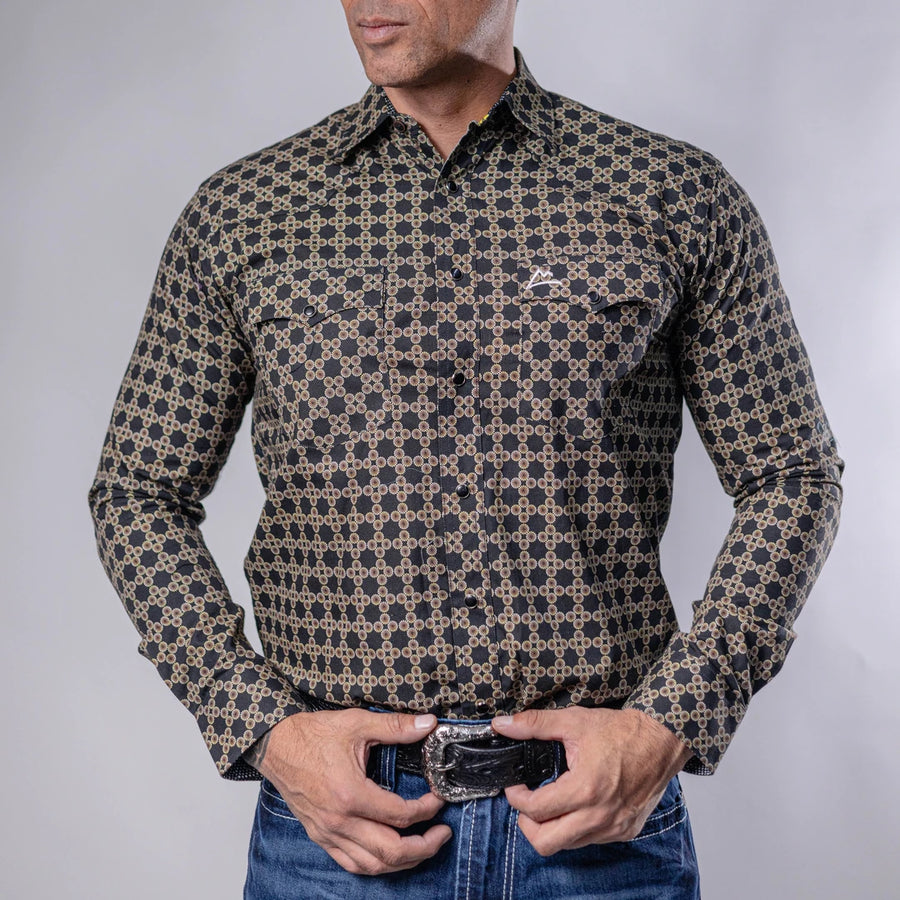 Camisa Denver Estampada Biznaga Negra 101