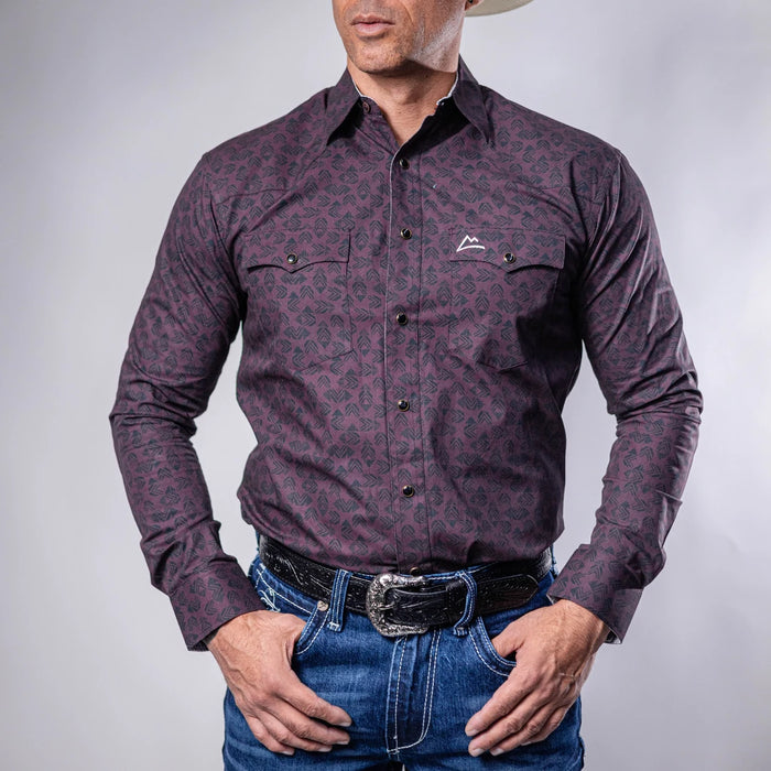 Camisa Denver Estampada Flechas Vino 102