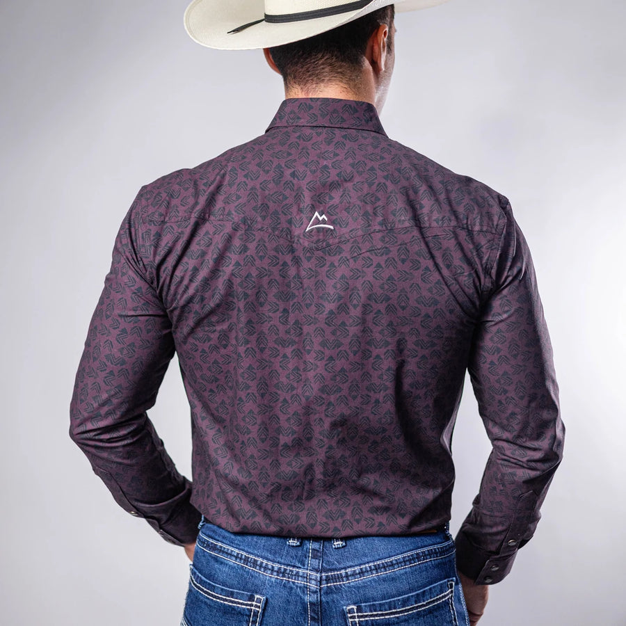 Camisa Denver Estampada Flechas Vino 102
