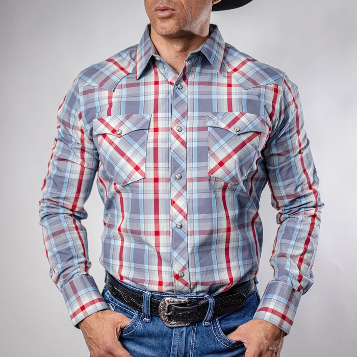 Camisa Cactus Estampada Rojo/Celeste 145