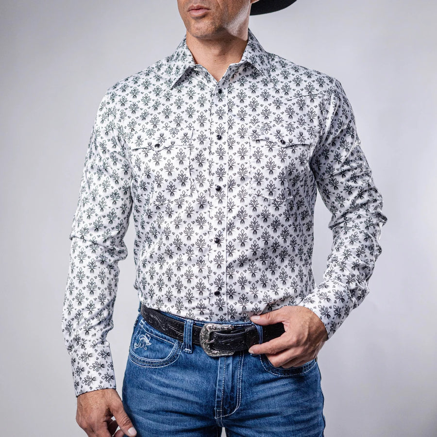 Camisa Cactus Estampada Blanco/Negro 147