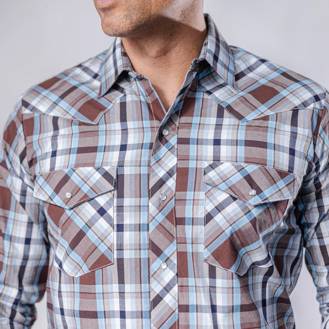 Camisa Hannover Cua Cafe/Cel/Bco 377