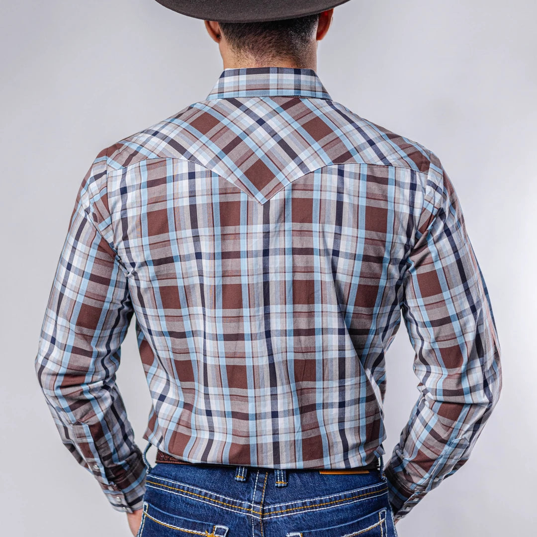 Camisa Hannover Cua Cafe/Cel/Bco 377