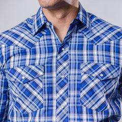 Camisa Hannover Cuadros Azul/Blanco 379