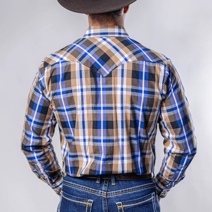 Camisa Hannover Cuadros Café/Blanco/Azul 380