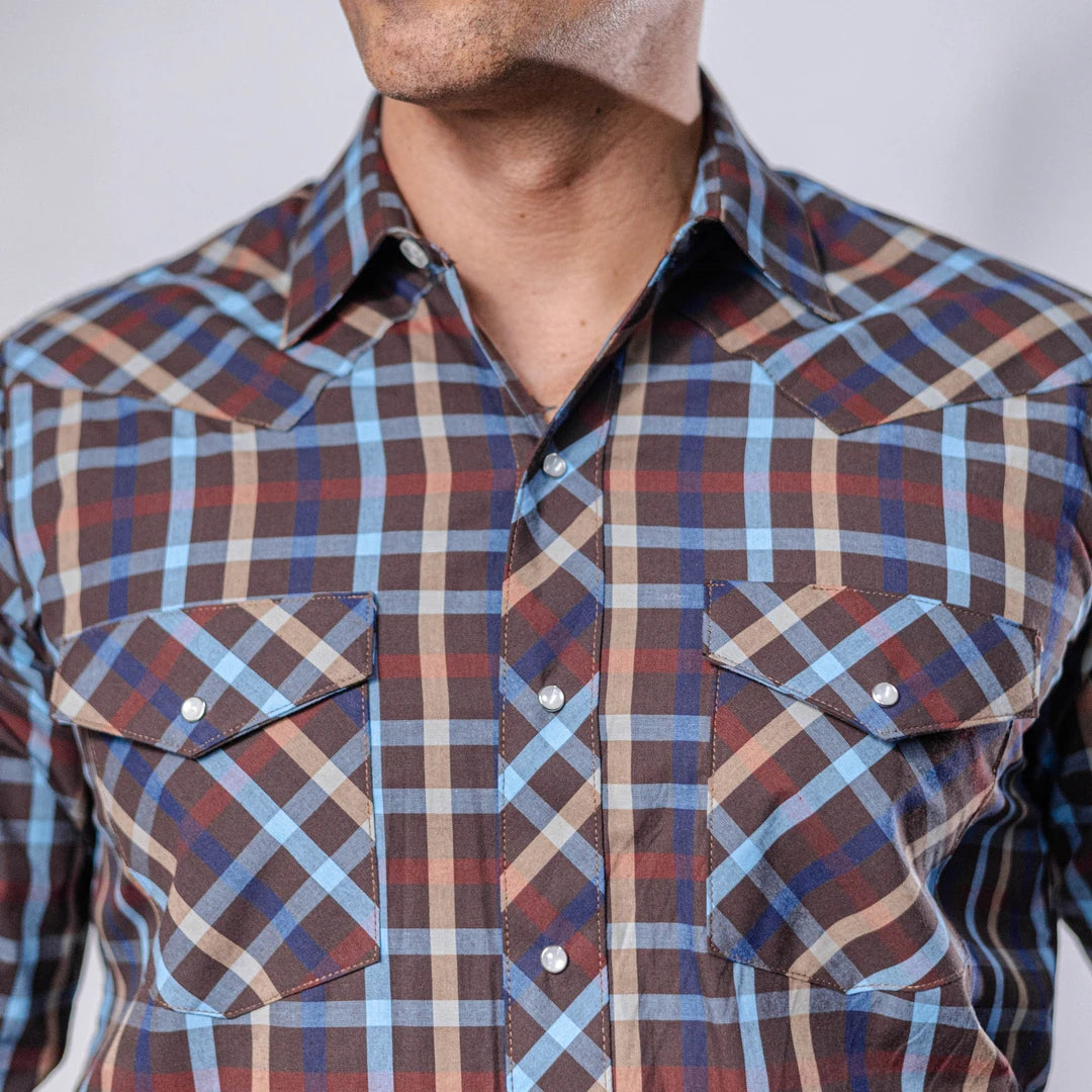 Camisa Hannover Cua Cafe/Cel/Azul 381