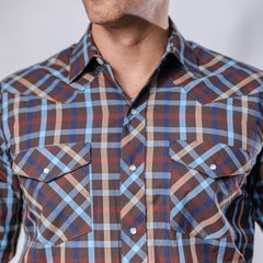 Camisa Hannover Cua Cafe/Cel/Azul 381
