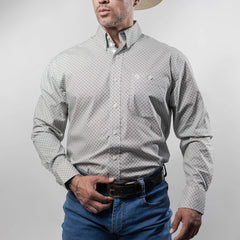 Camisa Wrangler G Strait Est Blanca/Cafe 249
