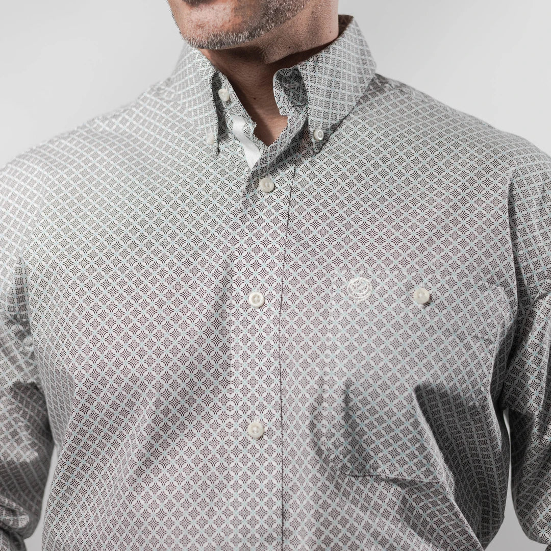 Camisa Wrangler G Strait Est Blanca/Cafe 249
