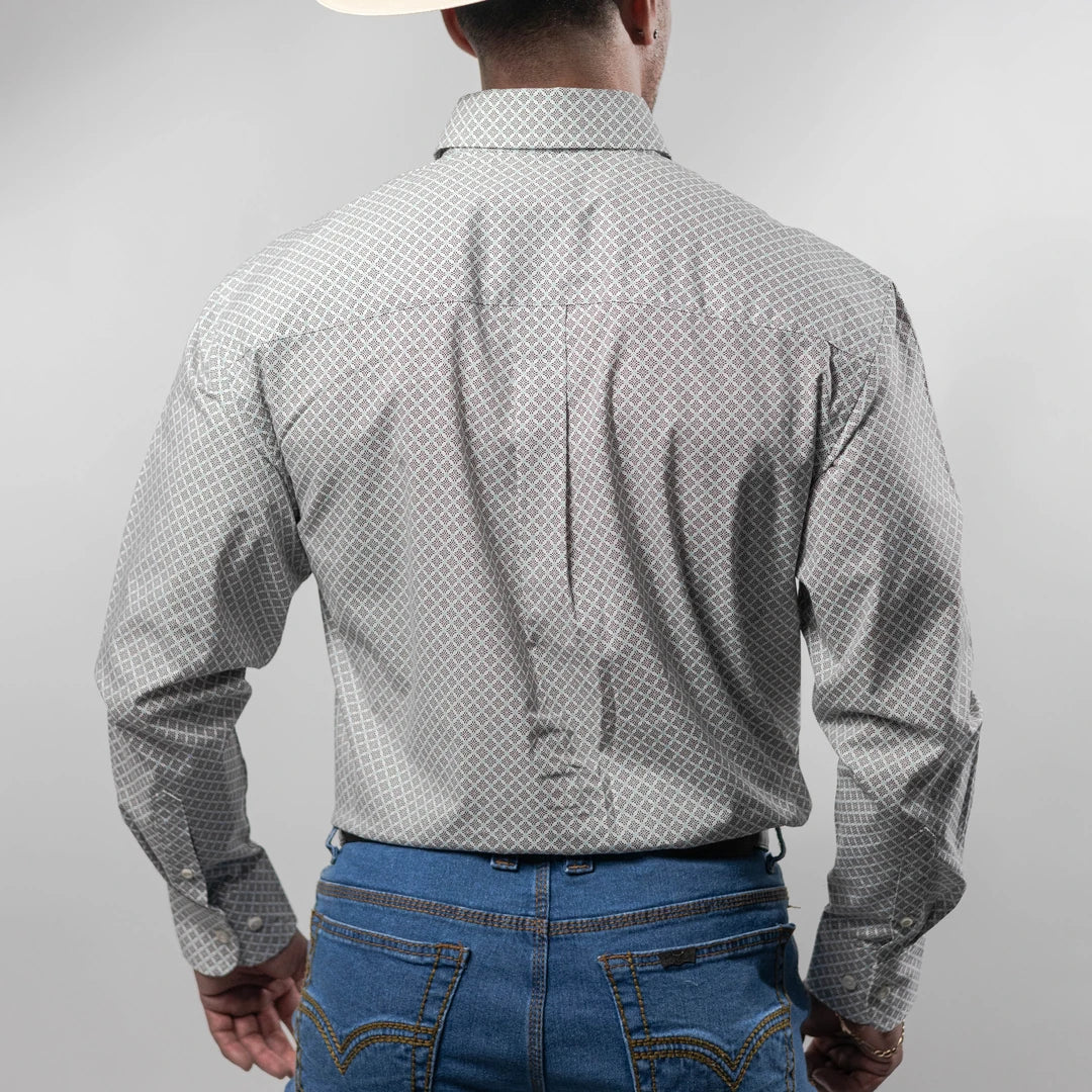 Camisa Wrangler G Strait Est Blanca/Cafe 249