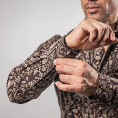 Camisa Wrangler Retro Est Cráneo Café 251