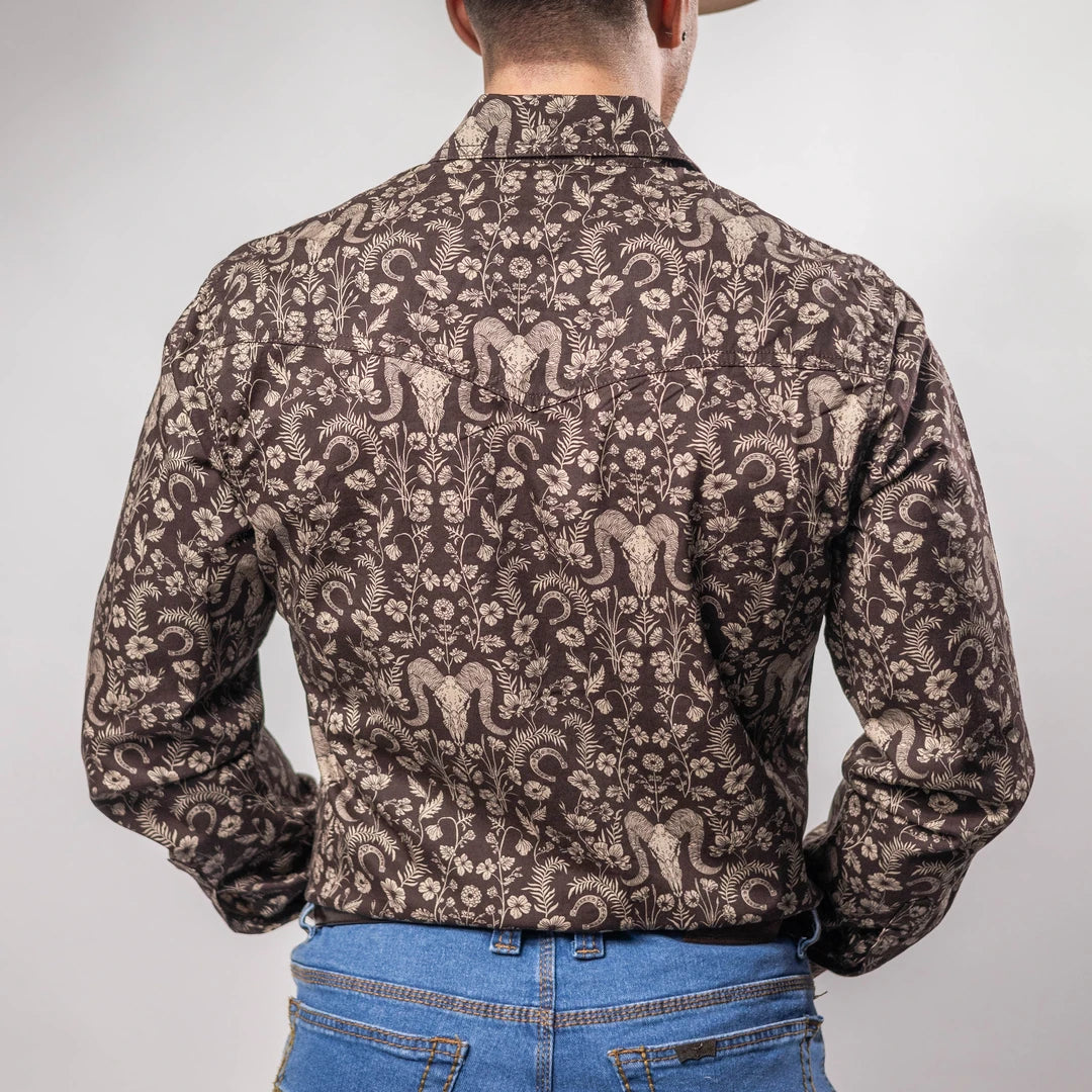 Camisa Wrangler Retro Est Cráneo Café 251