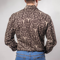 Camisa Wrangler Retro Est Cráneo Café 251