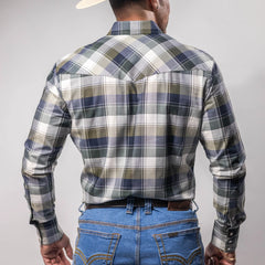 Camisa Wrangler Painted Cuadros Gris/Verde 253
