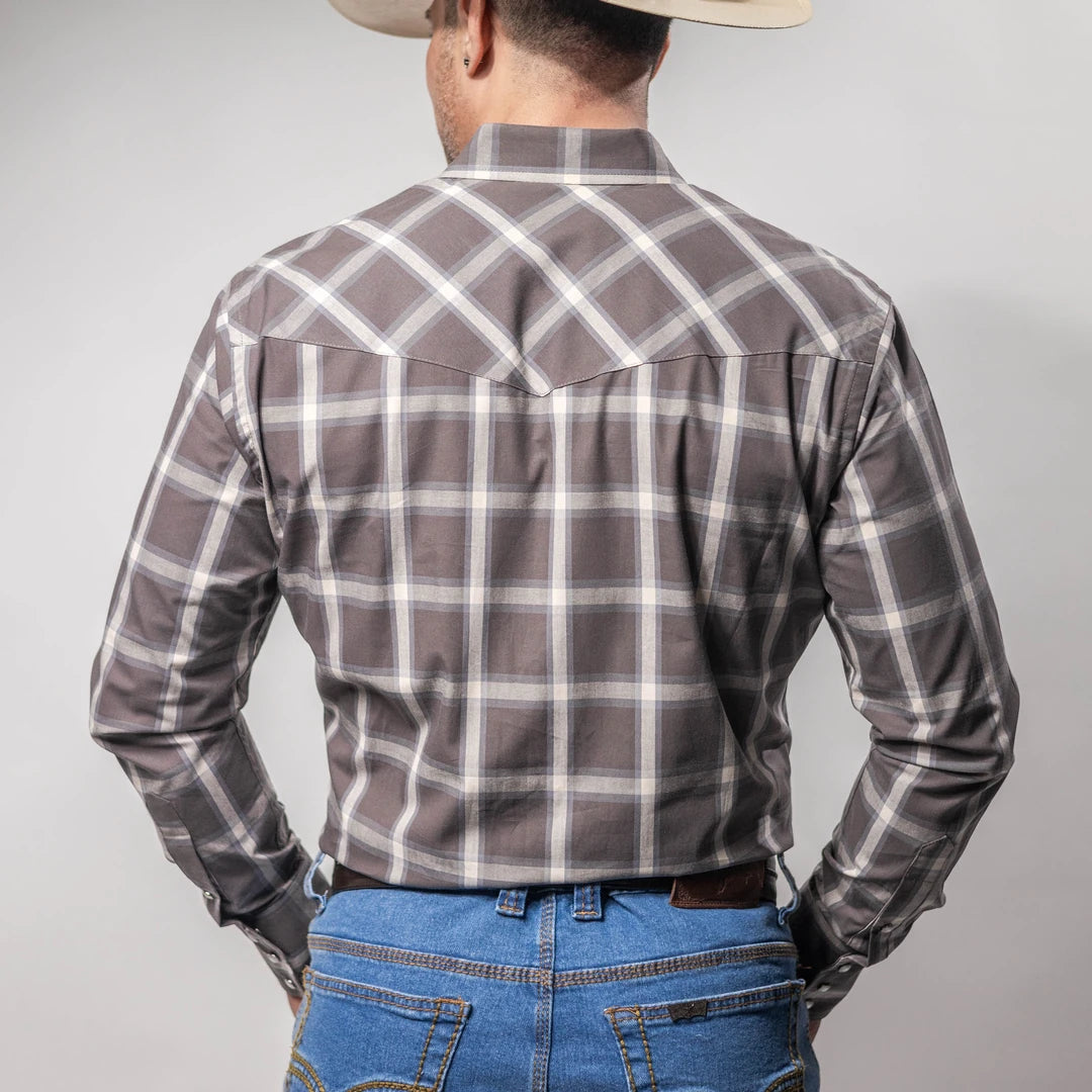 Camisa Wangler Painted Cuadros Gris/Blanco 254