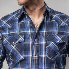 Camisa Wrangler Painted Cuadros Azul/Blanco 255