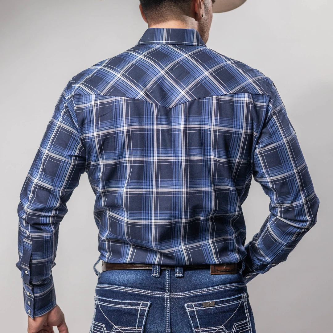 Camisa Wrangler Painted Cuadros Azul/Blanco 255