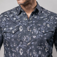 Camisa Wrangler Retro Est Rombo Gris/Blanco 257