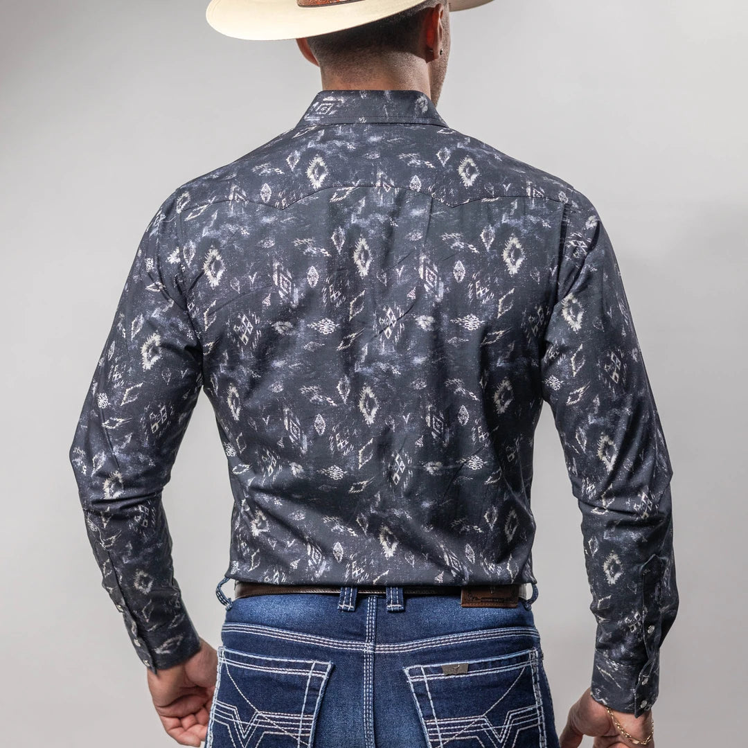 Camisa Wrangler Retro Est Rombo Gris/Blanco 257
