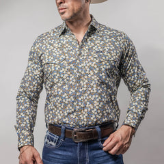 Camisa Wrangler 20X Est Flores Blanco/Azul 258