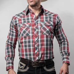 Camisa Cactus Cuadros Rojo/Gris 150
