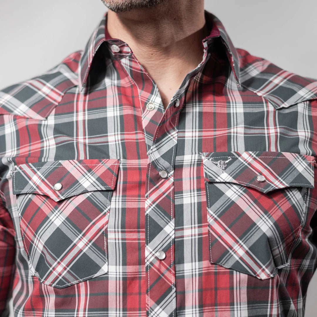 Camisa Cactus Cuadros Rojo/Gris 150