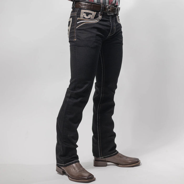 Pantalón Rodeo West Negro Bordado 014