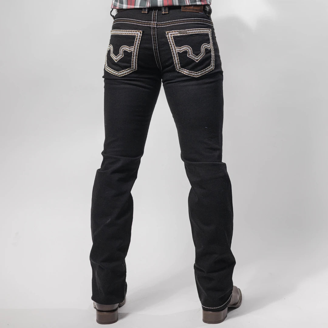 Pantalón Rodeo West Negro Bordado 014