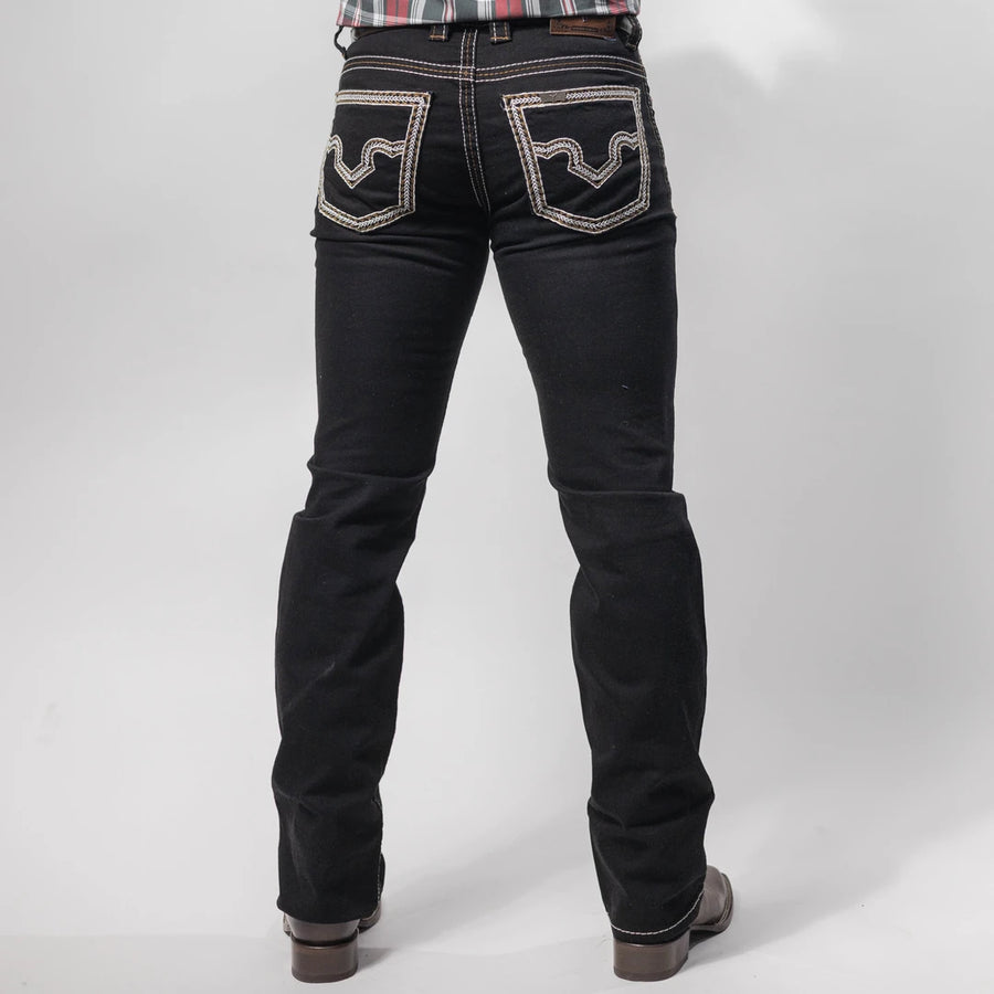 Pantalón Rodeo West Negro Bordado 014
