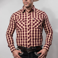 Camisa Cactus Cuadros Vino/Salmon 151