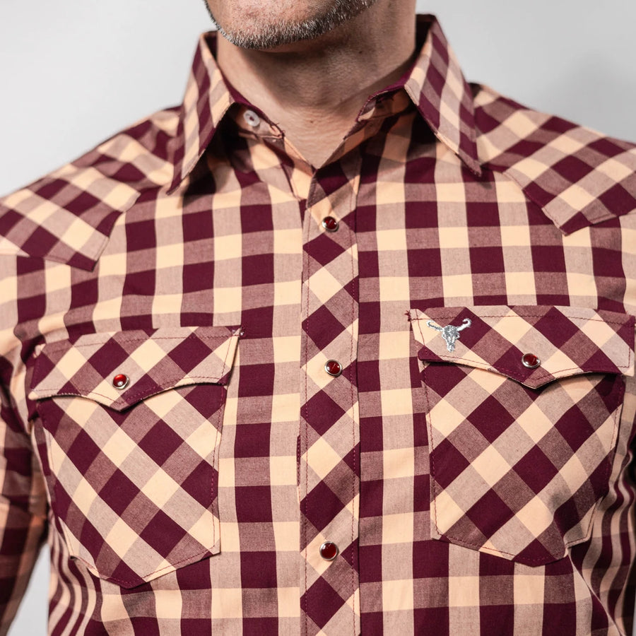 Camisa Cactus Cuadros Vino/Salmon 151