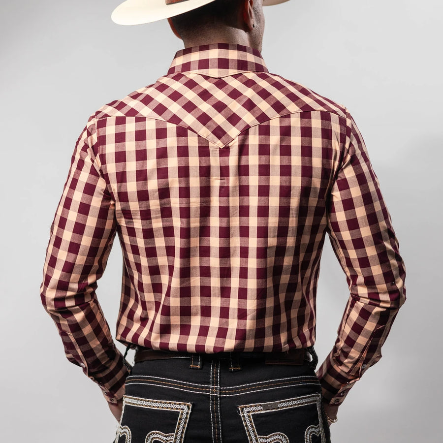 Camisa Cactus Cuadros Vino/Salmon 151