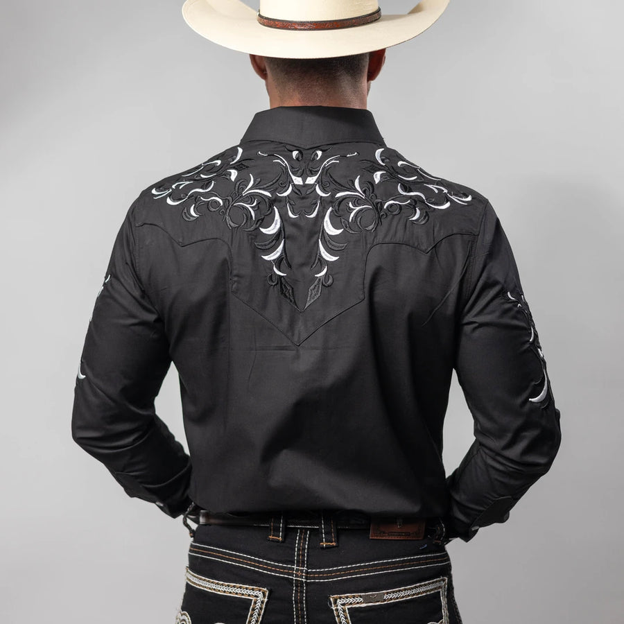 Camisa Cactus Bordado Negra/Blanco 152