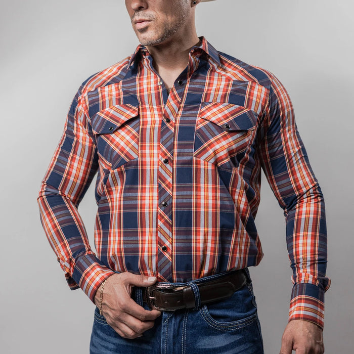 Camisa Montero Western Cuadros Rojo/Negro 031