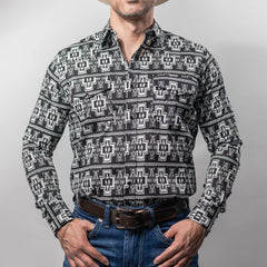 Camisa Montero Western Est Negro/Blanco 034