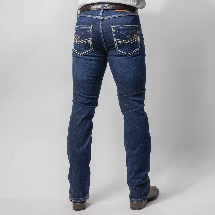Pantalón Vaqueros Tex Buckle Bordada Blanco 006
