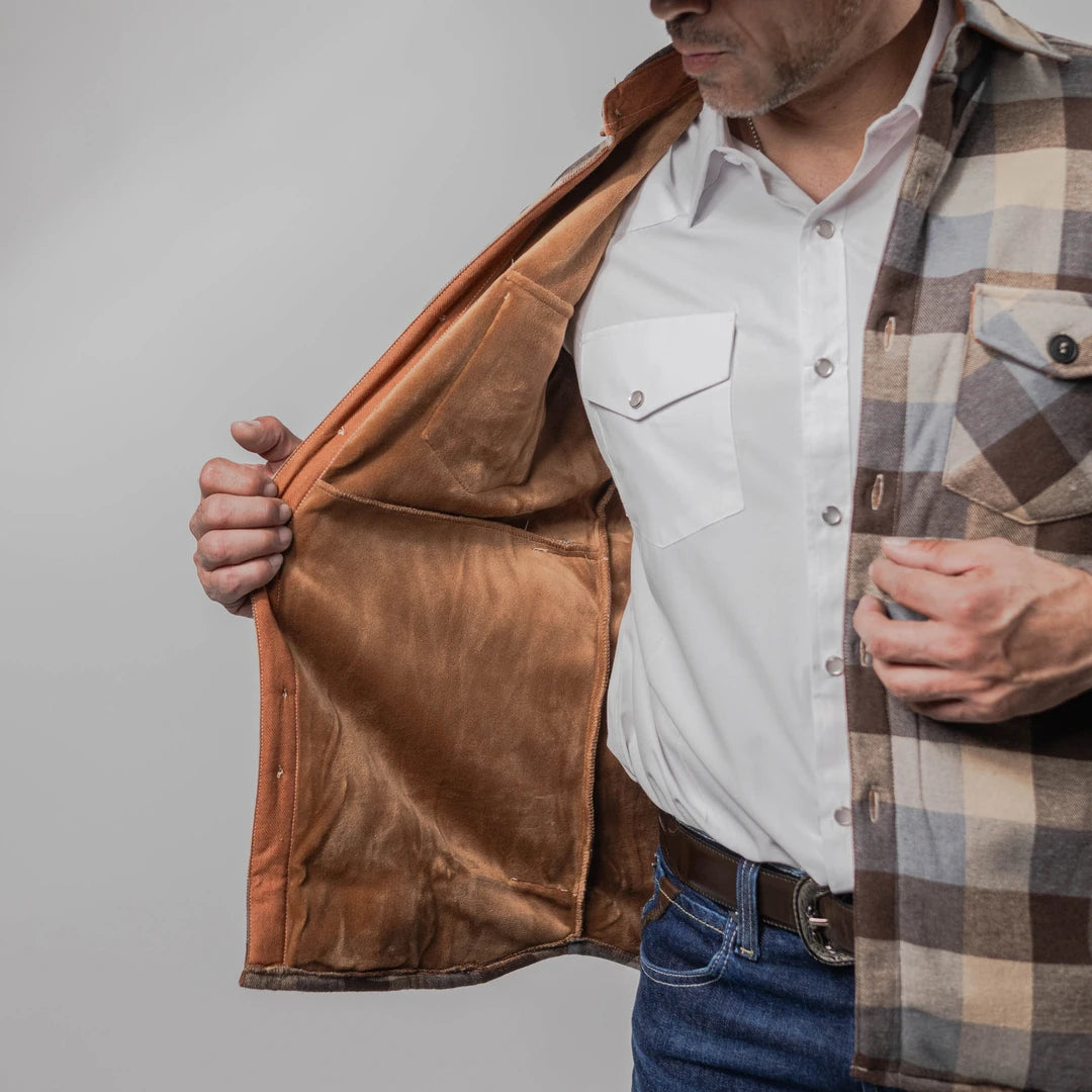 Camisola Montero Western Cuadros Cafe/Beige 025