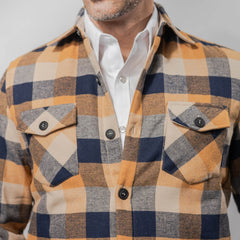 Camisola Montero Western Cuadros Amarillo/Cafe 026