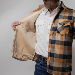 Camisola Montero Western Cuadros Amarillo/Cafe 026