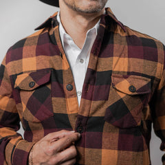 Camisola Montero Western Cuadros Choco/Negro 027